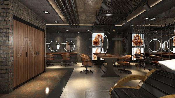 Woody Circle Island - Alpeda Friseureinrichtung